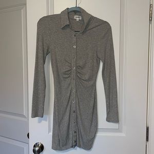 NWOT Superdown Ramona Ruched Dress in Heather Grey